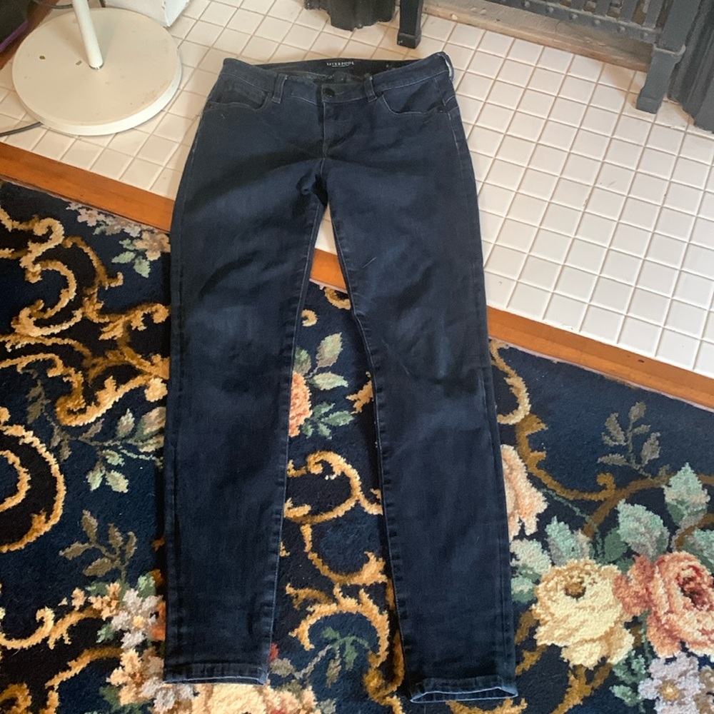 Liverpool jeans The Hugger Skinny in blackout blue.‎ Worn a bunch but good shape